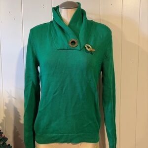 Ralph Lauren Green Sweater with Decorative Accents